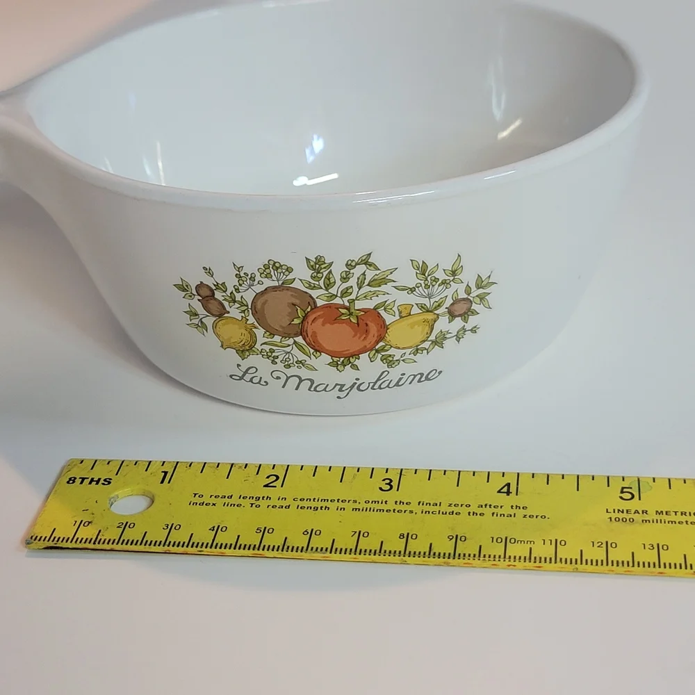 Corningware White Cookware with Fruit Motif